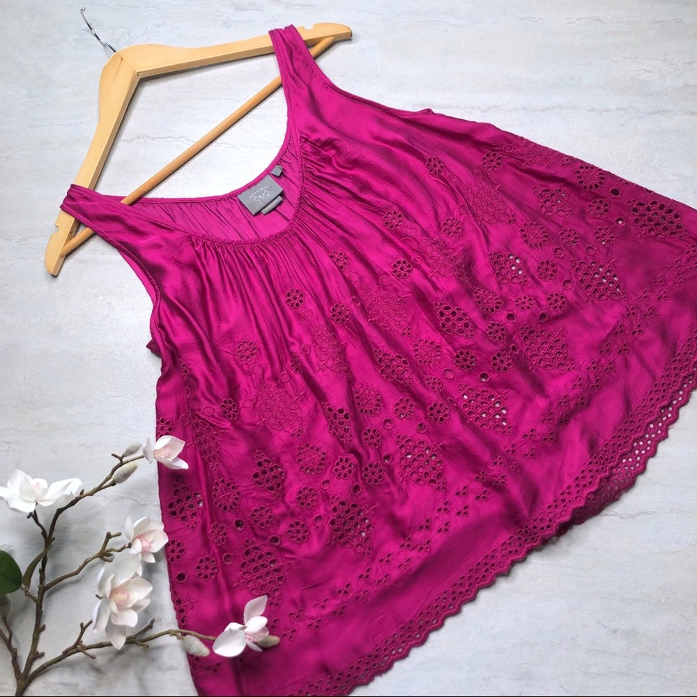 Anthropologie Magenta Sleeveless Top